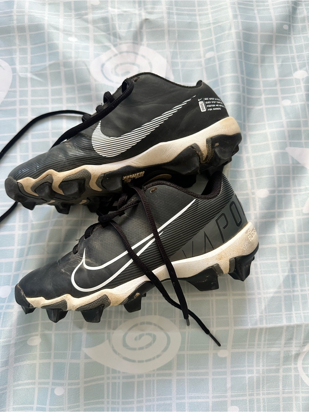 Nike Kids Black and White Vapor Cleats